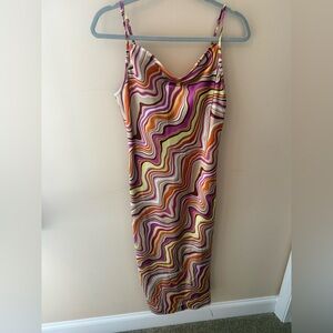 B.O.G Collective Hejira Slip Midi Dress 70s mod size XS